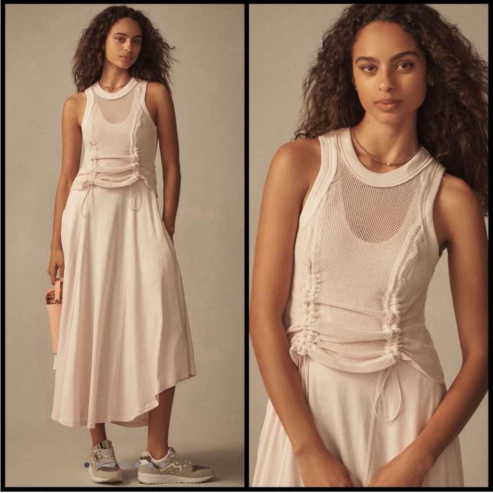 Anthropologie Blush Pink Midi Dress